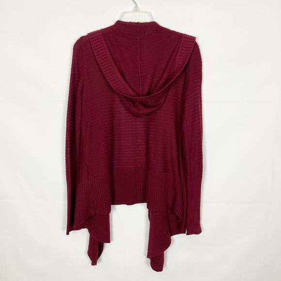 Hollister Burgundy Open Front Knit Cardigan Size M - Picture 6 of 11